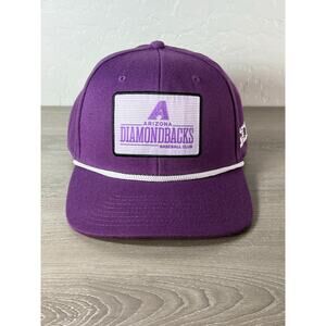 Arizona Diamondback MLB Purple White Rope Patch‎ Men's Snapback Hat- EUC